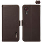 KHAZNEH Side-Magnetic Litchi Genuine Leather RFID Phone Case