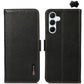 KHAZNEH Side-Magnetic Litchi Genuine Leather RFID Phone Case