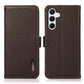 KHAZNEH Side-Magnetic Litchi Genuine Leather RFID Phone Case