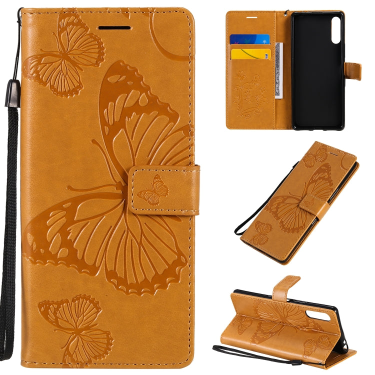 3D Butterflies Embossing Pattern Horizontal Flip Leather Case with Holder & Card Slot & Wallet