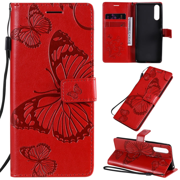 3D Butterflies Embossing Pattern Horizontal Flip Leather Case with Holder & Card Slot & Wallet