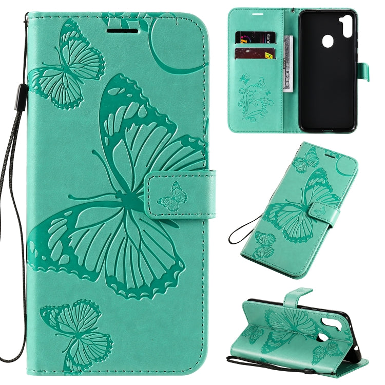 3D Butterflies Embossing Pattern Horizontal Flip Leather Case with Holder & Card Slot & Wallet