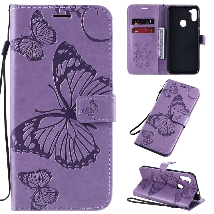3D Butterflies Embossing Pattern Horizontal Flip Leather Case with Holder & Card Slot & Wallet