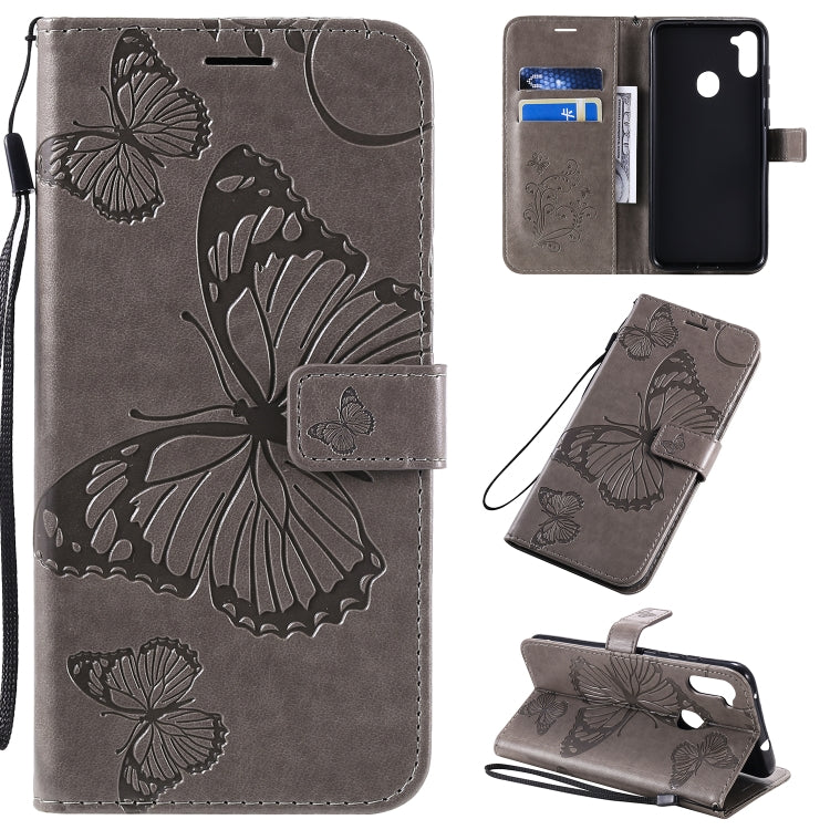 3D Butterflies Embossing Pattern Horizontal Flip Leather Case with Holder & Card Slot & Wallet