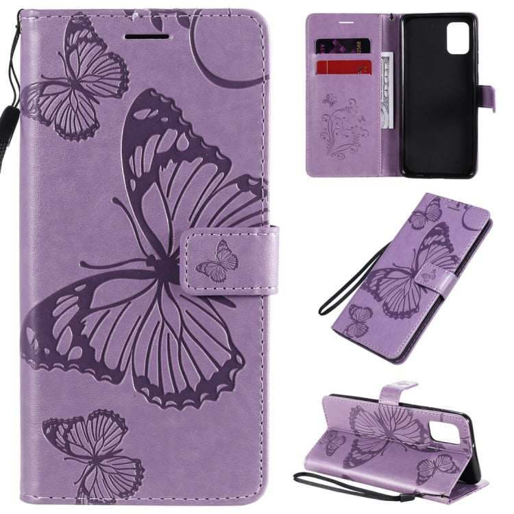 3D Butterflies Embossing Pattern Horizontal Flip Leather Case with Holder & Card Slot & Wallet