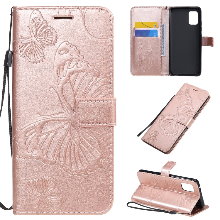 3D Butterflies Embossing Pattern Horizontal Flip Leather Case with Holder & Card Slot & Wallet