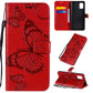 3D Butterflies Embossing Pattern Horizontal Flip Leather Case with Holder & Card Slot & Wallet