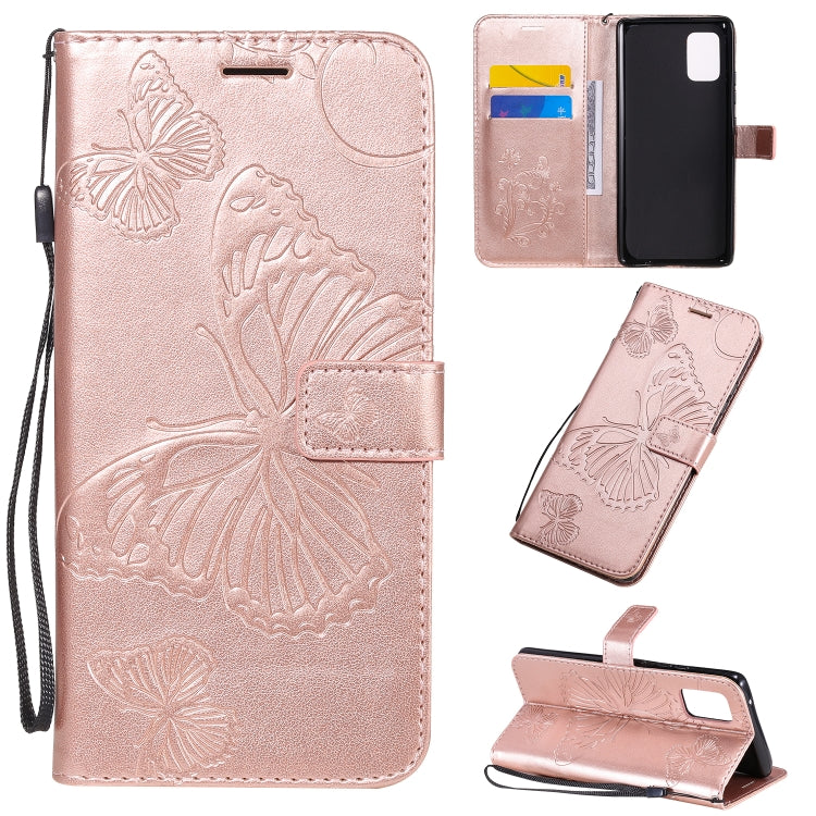 3D Butterflies Embossing Pattern Horizontal Flip Leather Case with Holder & Card Slot & Wallet