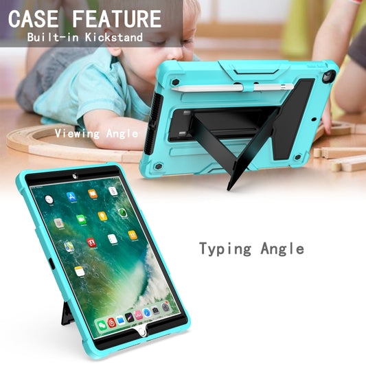 T-shaped Bracket Contrast Color Shockproof PC + Silicone Flat Protective Case, For iPad 10.2 / iPad Pro 10.5, For Samsung Galaxy Tab A8.4 (2020) T307, For Samsung Galaxy Tab A8.0 (2019) T290, For Samsung Galaxy Tab A10.1 (2019) T510