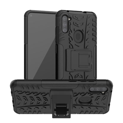 Tire Texture Shockproof TPU+PC Protective Case with Holder, For Samsung Galaxy A11（US Version）