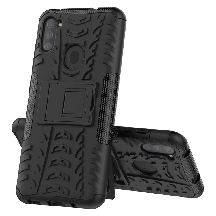 Tire Texture Shockproof TPU+PC Protective Case with Holder, For Samsung Galaxy A11（US Version）