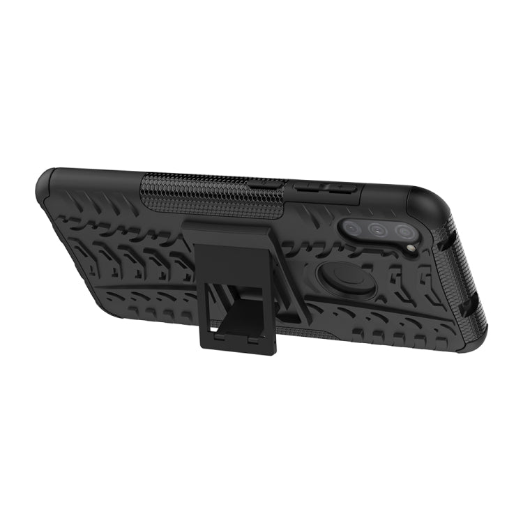 Tire Texture Shockproof TPU+PC Protective Case with Holder, For Samsung Galaxy A11（US Version）