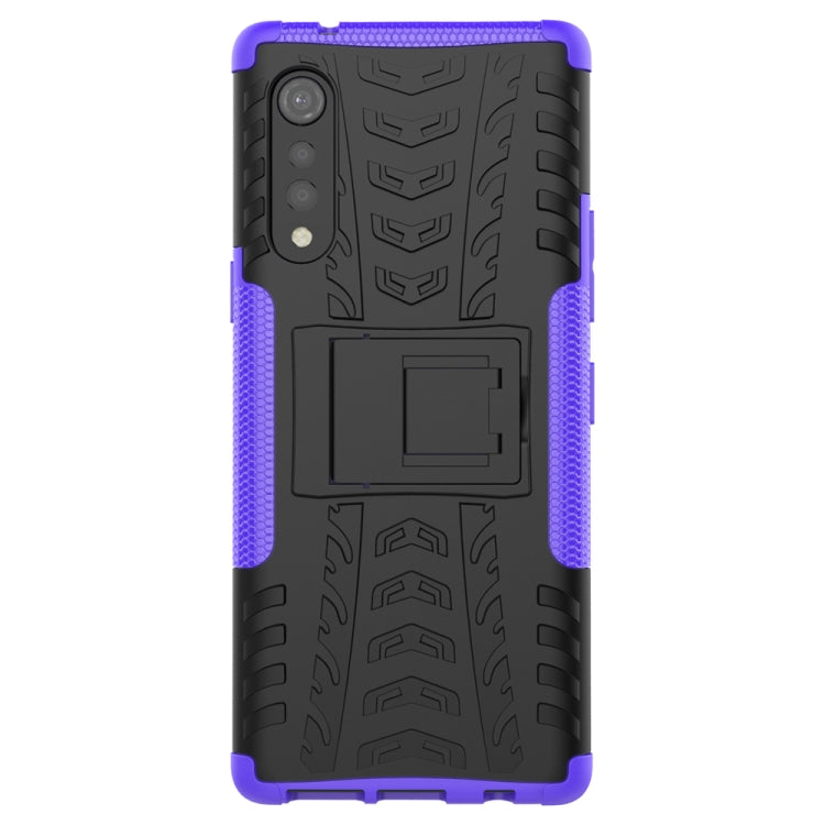 Tire Texture Shockproof TPU+PC Protective Case with Holder, For LG Velvet, For Motorola Moto G8 / Moto G Fast, For Samsung Galaxy A21 (US Version), For LG K31, For Xiaomi Redmi Note 9, For Huawei P40 Lite 5G, For Samsung Galaxy A21s��������������������...