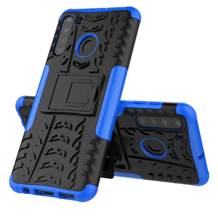 Tire Texture Shockproof TPU+PC Protective Case with Holder, For LG Velvet, For Motorola Moto G8 / Moto G Fast, For Samsung Galaxy A21 (US Version), For LG K31, For Xiaomi Redmi Note 9, For Huawei P40 Lite 5G, For Samsung Galaxy A21s��������������������...