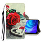 3D Colored Drawing Horizontal Flip PU Leather Case with Holder & Card Slots & Wallet