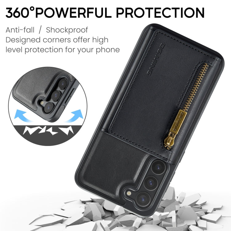 DG.MING M5 Series Zip RFID Multi Card Detachable Leather Phone Case