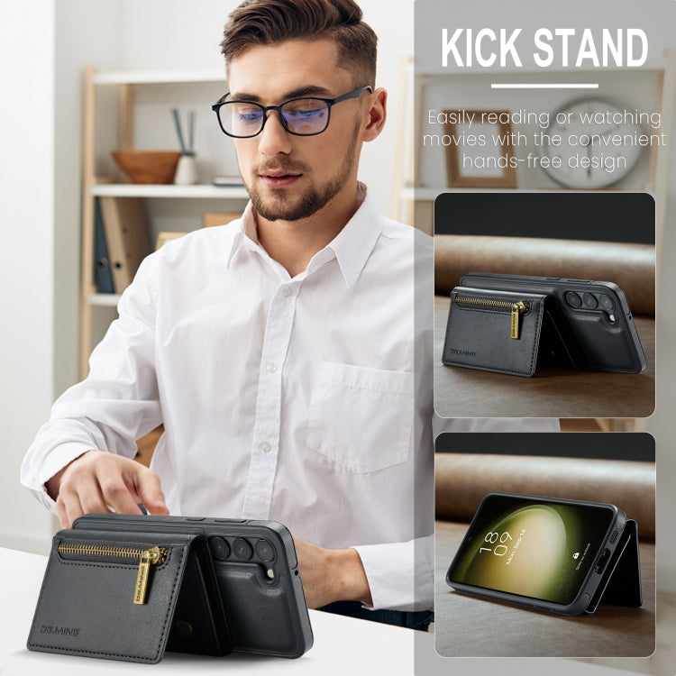 DG.MING M5 Series Zip RFID Multi Card Detachable Leather Phone Case