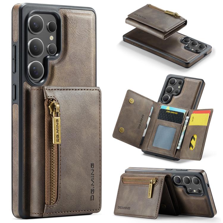DG.MING M5 Series Zip RFID Multi Card Detachable Leather Phone Case
