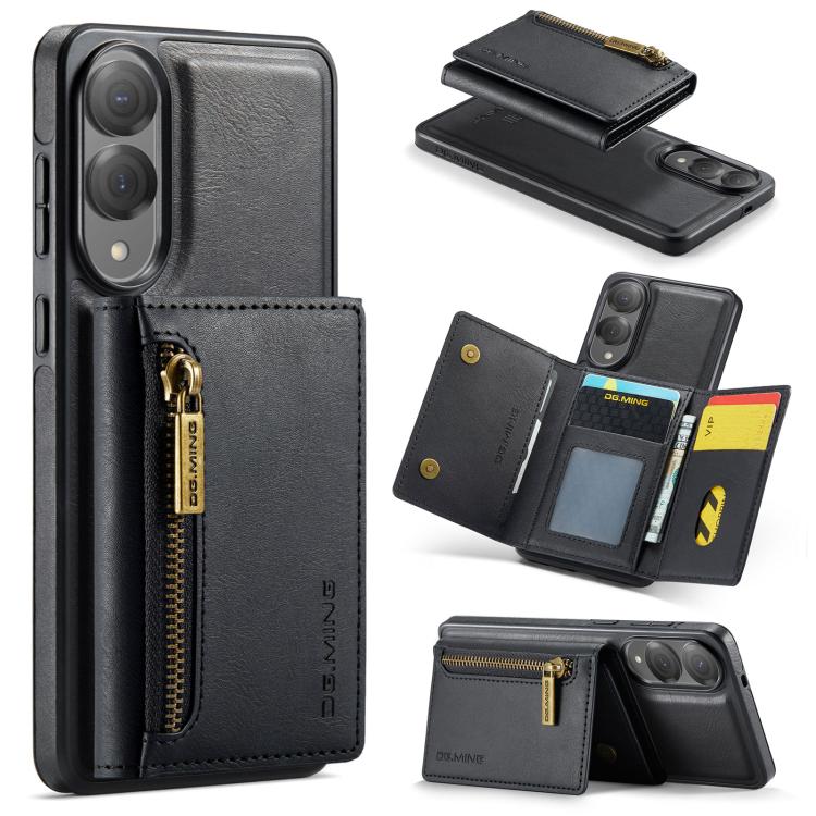 DG.MING M5 Series Zip RFID Multi Card Detachable Leather Phone Case