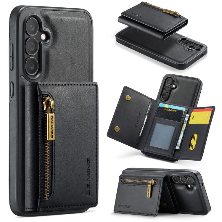 DG.MING M5 Series Zip RFID Multi Card Detachable Leather Phone Case