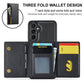 DG.MING M5 Series Zip RFID Multi Card Detachable Leather Phone Case