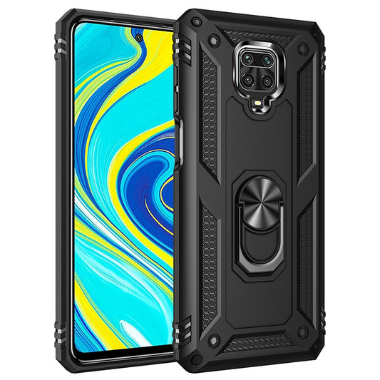 Shockproof TPU + PC Protective Case with 360 Degree Rotating Holder, For Xiaomi Redmi Note 9 Pro
