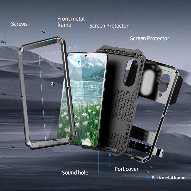 R-JUST Life Waterproof Dustproof Shockproof Holder Phone Case, For Samsung Galaxy S25 Edge 5G, For Samsung Galaxy S25 Ultra 5G, For Samsung Galaxy S24 Ultra 5G