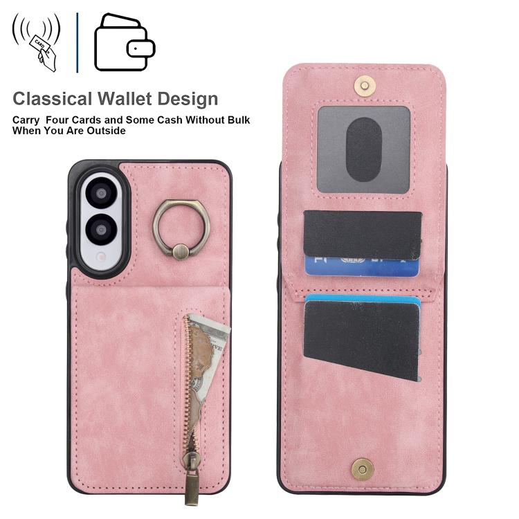 Retro Ring and Zipper RFID Card Slot Phone Case, For Samsung Galaxy S25 Edge 5G, For Samsung Galaxy S24 Ultra 5G, For Samsung Galaxy S24+ 5G, For Samsung Galaxy S24 5G