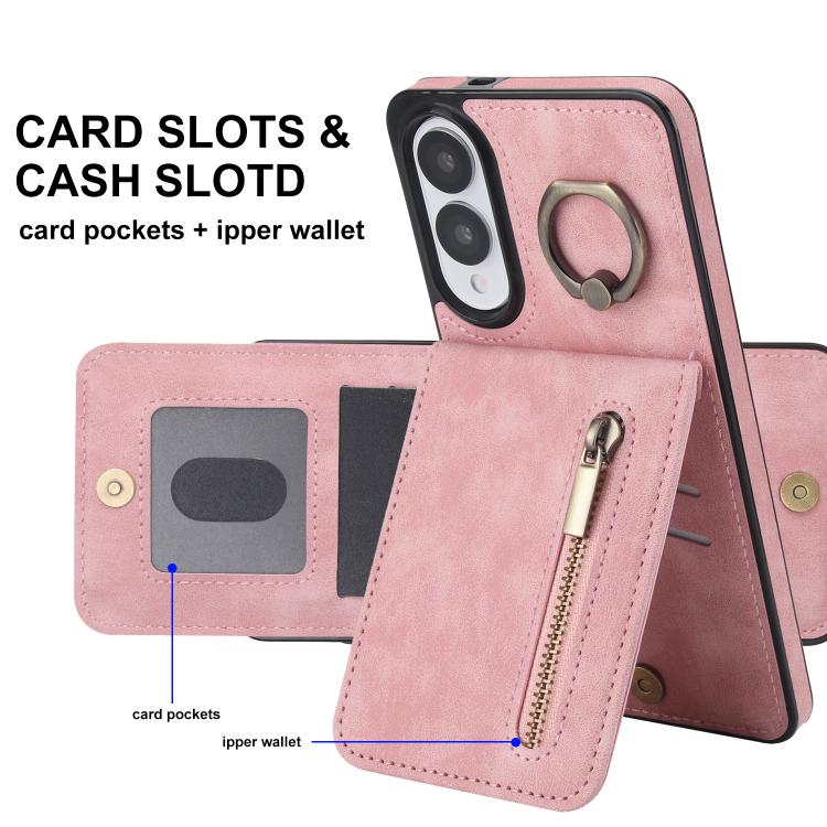 Retro Ring and Zipper RFID Card Slot Phone Case, For Samsung Galaxy S25 Edge 5G, For Samsung Galaxy S24 Ultra 5G, For Samsung Galaxy S24+ 5G, For Samsung Galaxy S24 5G