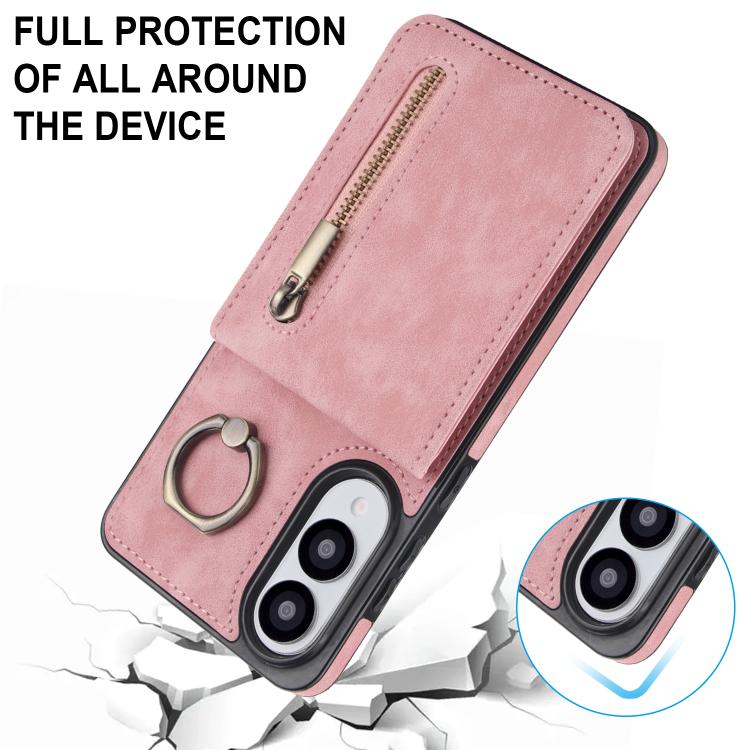 Retro Ring and Zipper RFID Card Slot Phone Case, For Samsung Galaxy S25 Edge 5G, For Samsung Galaxy S24 Ultra 5G, For Samsung Galaxy S24+ 5G, For Samsung Galaxy S24 5G