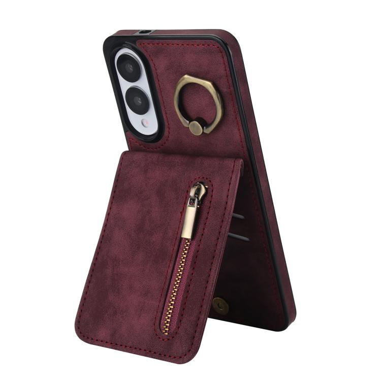 Retro Ring and Zipper RFID Card Slot Phone Case, For Samsung Galaxy S25 Edge 5G, For Samsung Galaxy S24 Ultra 5G, For Samsung Galaxy S24+ 5G, For Samsung Galaxy S24 5G