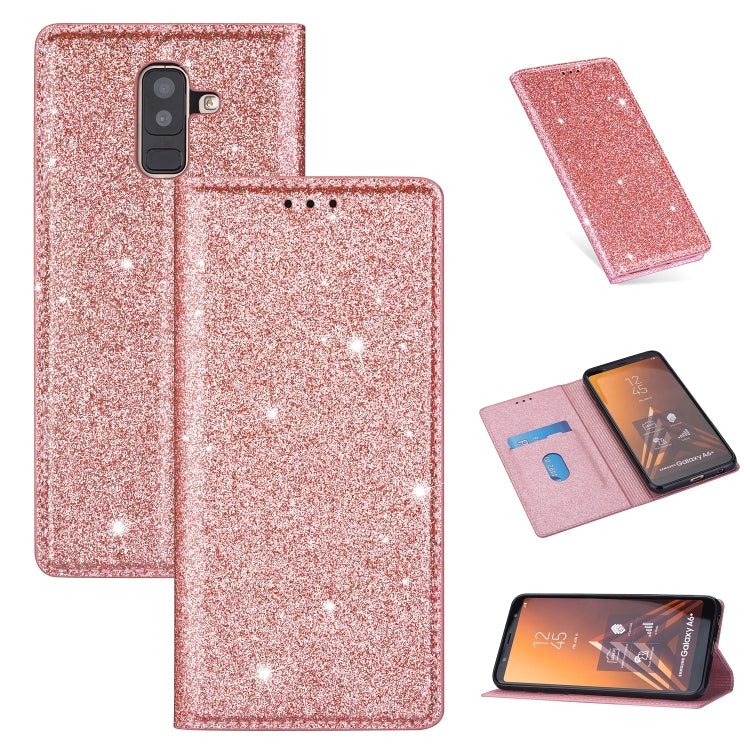 Ultrathin Glitter Magnetic Horizontal Flip Leather Case with Holder & Card Slots, For Samsung Galaxy A6+ / J8 (2018), For Samsung Galaxy A10e, For Samsung Galaxy A20 / A30, For Samsung Galaxy A20e, For Samsung Galaxy A40, For Samsung Galaxy A60��������...