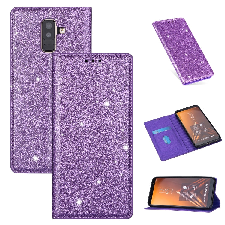 Ultrathin Glitter Magnetic Horizontal Flip Leather Case with Holder & Card Slots, For Samsung Galaxy A6+ / J8 (2018), For Samsung Galaxy A10e, For Samsung Galaxy A20 / A30, For Samsung Galaxy A20e, For Samsung Galaxy A40, For Samsung Galaxy A60��������...