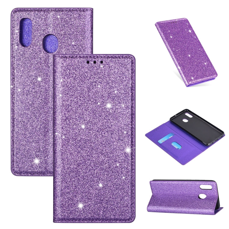 Ultrathin Glitter Magnetic Horizontal Flip Leather Case with Holder & Card Slots, For Samsung Galaxy A6+ / J8 (2018), For Samsung Galaxy A10e, For Samsung Galaxy A20 / A30, For Samsung Galaxy A20e, For Samsung Galaxy A40, For Samsung Galaxy A60��������...