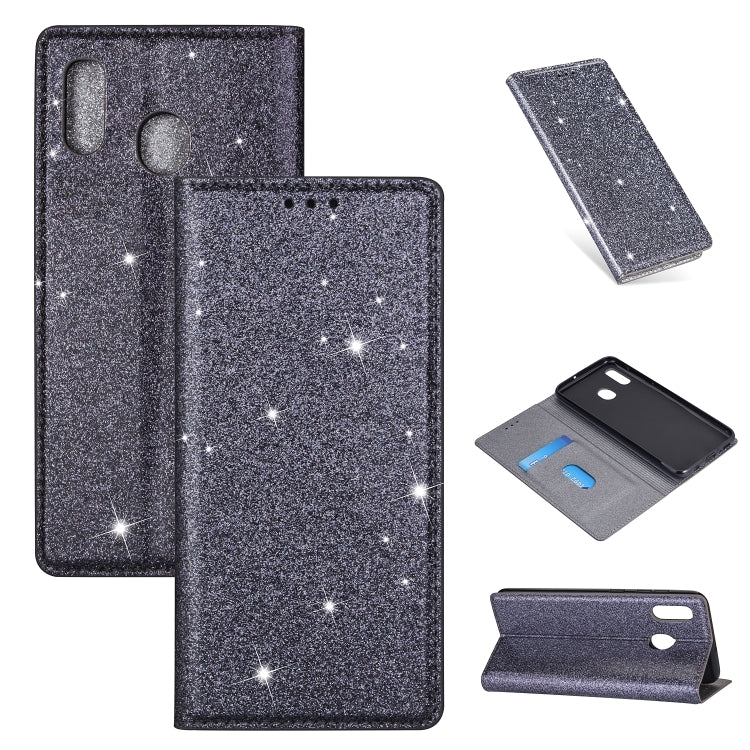 Ultrathin Glitter Magnetic Horizontal Flip Leather Case with Holder & Card Slots, For Samsung Galaxy A6+ / J8 (2018), For Samsung Galaxy A10e, For Samsung Galaxy A20 / A30, For Samsung Galaxy A20e, For Samsung Galaxy A40, For Samsung Galaxy A60��������...