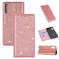 Ultrathin Glitter Magnetic Horizontal Flip Leather Case with Holder & Card Slots, For Samsung Galaxy A70, For Samsung Galaxy A7 (2018) / A750, For Samsung Galaxy J4 (2018), For Samsung Galaxy J4+, For Samsung Galaxy J6 (2018), For Samsung Galaxy J6+���...
