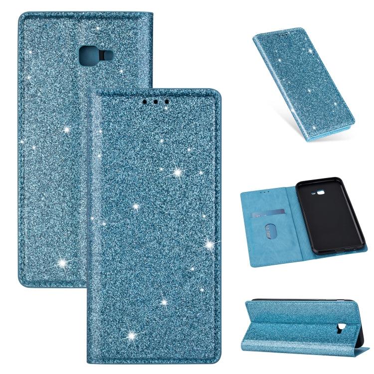 Ultrathin Glitter Magnetic Horizontal Flip Leather Case with Holder & Card Slots, For Samsung Galaxy A70, For Samsung Galaxy A7 (2018) / A750, For Samsung Galaxy J4 (2018), For Samsung Galaxy J4+, For Samsung Galaxy J6 (2018), For Samsung Galaxy J6+���...