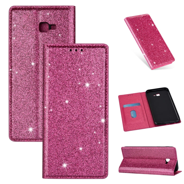 Ultrathin Glitter Magnetic Horizontal Flip Leather Case with Holder & Card Slots, For Samsung Galaxy A70, For Samsung Galaxy A7 (2018) / A750, For Samsung Galaxy J4 (2018), For Samsung Galaxy J4+, For Samsung Galaxy J6 (2018), For Samsung Galaxy J6+���...