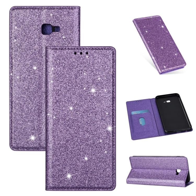 Ultrathin Glitter Magnetic Horizontal Flip Leather Case with Holder & Card Slots, For Samsung Galaxy A70, For Samsung Galaxy A7 (2018) / A750, For Samsung Galaxy J4 (2018), For Samsung Galaxy J4+, For Samsung Galaxy J6 (2018), For Samsung Galaxy J6+���...