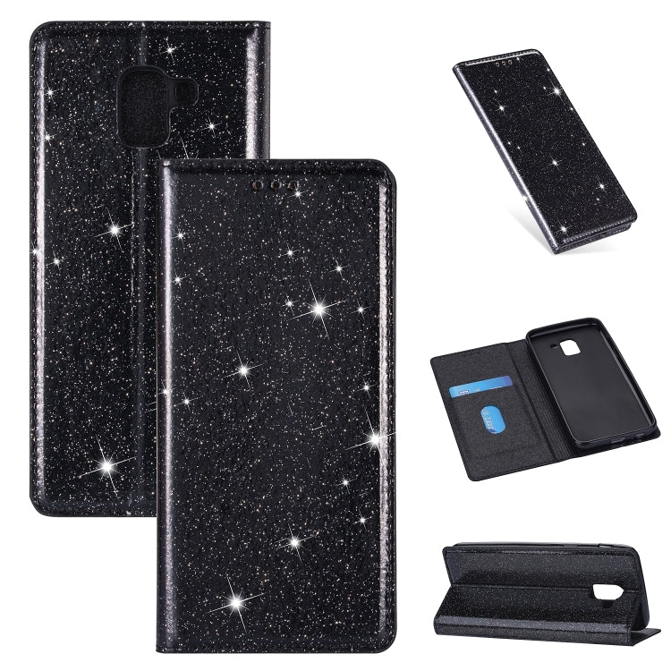 Ultrathin Glitter Magnetic Horizontal Flip Leather Case with Holder & Card Slots, For Samsung Galaxy A70, For Samsung Galaxy A7 (2018) / A750, For Samsung Galaxy J4 (2018), For Samsung Galaxy J4+, For Samsung Galaxy J6 (2018), For Samsung Galaxy J6+���...
