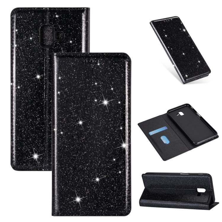 Ultrathin Glitter Magnetic Horizontal Flip Leather Case with Holder & Card Slots, For Samsung Galaxy A70, For Samsung Galaxy A7 (2018) / A750, For Samsung Galaxy J4 (2018), For Samsung Galaxy J4+, For Samsung Galaxy J6 (2018), For Samsung Galaxy J6+���...