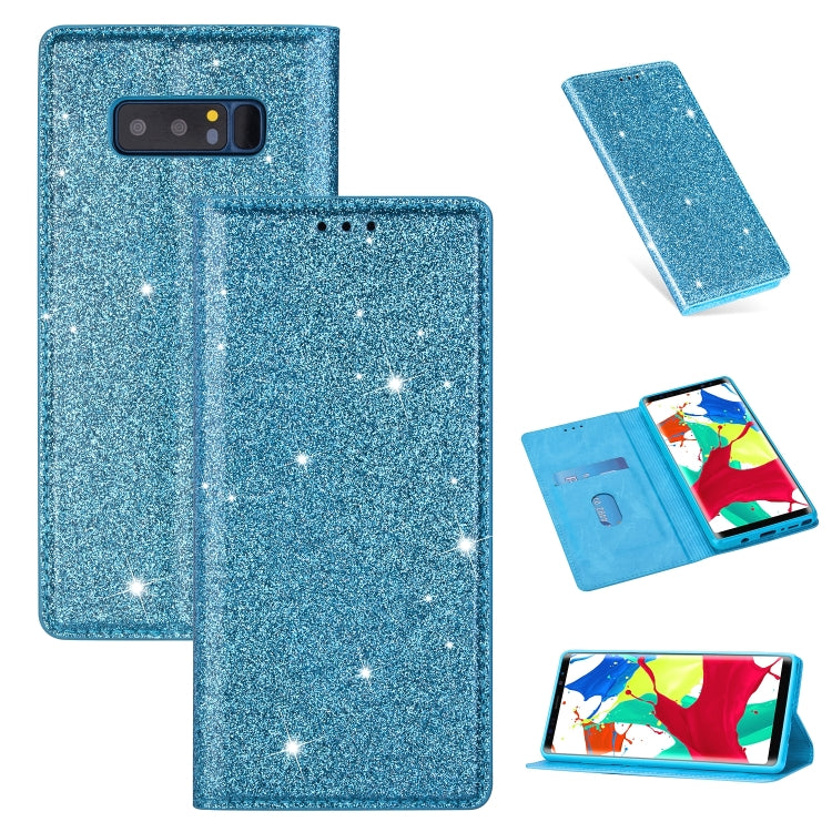 Ultrathin Glitter Magnetic Horizontal Flip Leather Case with Holder & Card Slots, For Samsung Galaxy A70, For Samsung Galaxy A7 (2018) / A750, For Samsung Galaxy J4 (2018), For Samsung Galaxy J4+, For Samsung Galaxy J6 (2018), For Samsung Galaxy J6+���...