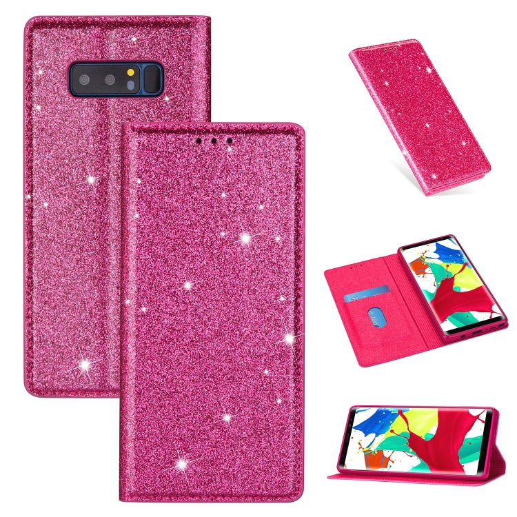 Ultrathin Glitter Magnetic Horizontal Flip Leather Case with Holder & Card Slots, For Samsung Galaxy A70, For Samsung Galaxy A7 (2018) / A750, For Samsung Galaxy J4 (2018), For Samsung Galaxy J4+, For Samsung Galaxy J6 (2018), For Samsung Galaxy J6+���...
