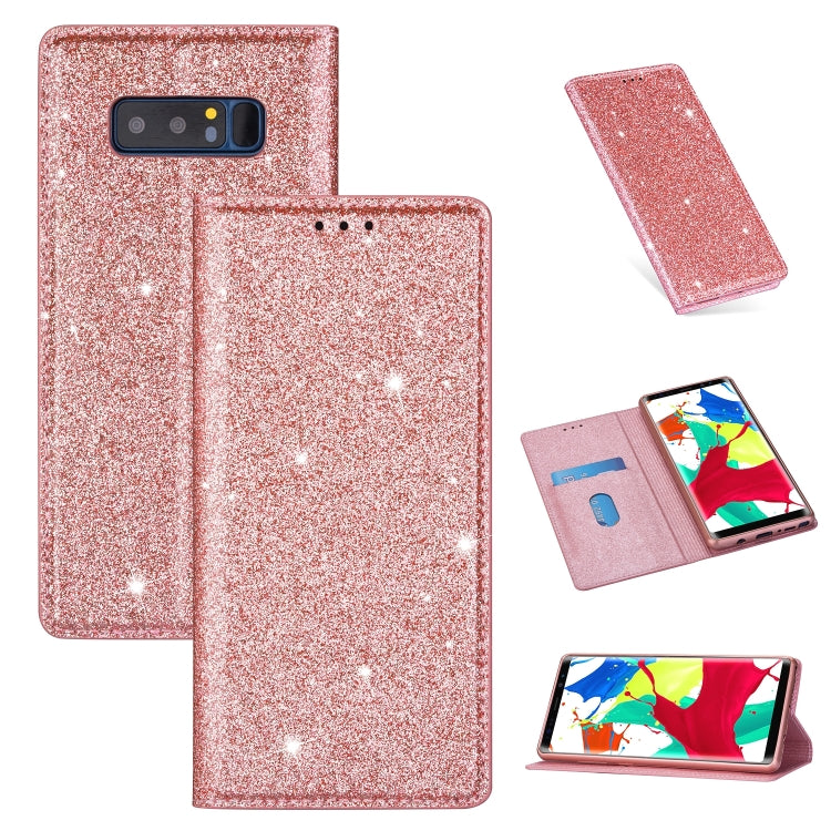 Ultrathin Glitter Magnetic Horizontal Flip Leather Case with Holder & Card Slots, For Samsung Galaxy A70, For Samsung Galaxy A7 (2018) / A750, For Samsung Galaxy J4 (2018), For Samsung Galaxy J4+, For Samsung Galaxy J6 (2018), For Samsung Galaxy J6+���...