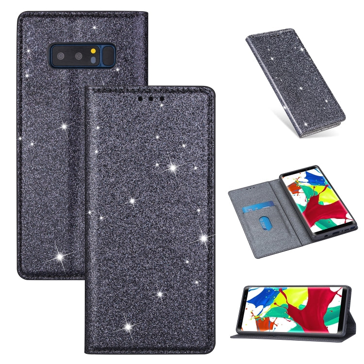 Ultrathin Glitter Magnetic Horizontal Flip Leather Case with Holder & Card Slots, For Samsung Galaxy A70, For Samsung Galaxy A7 (2018) / A750, For Samsung Galaxy J4 (2018), For Samsung Galaxy J4+, For Samsung Galaxy J6 (2018), For Samsung Galaxy J6+���...