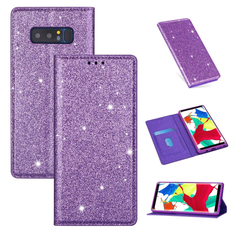 Ultrathin Glitter Magnetic Horizontal Flip Leather Case with Holder & Card Slots, For Samsung Galaxy A70, For Samsung Galaxy A7 (2018) / A750, For Samsung Galaxy J4 (2018), For Samsung Galaxy J4+, For Samsung Galaxy J6 (2018), For Samsung Galaxy J6+���...