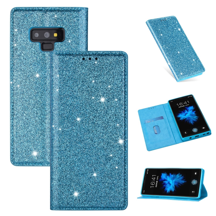 Ultrathin Glitter Magnetic Horizontal Flip Leather Case with Holder & Card Slots, For Samsung Galaxy A70, For Samsung Galaxy A7 (2018) / A750, For Samsung Galaxy J4 (2018), For Samsung Galaxy J4+, For Samsung Galaxy J6 (2018), For Samsung Galaxy J6+���...