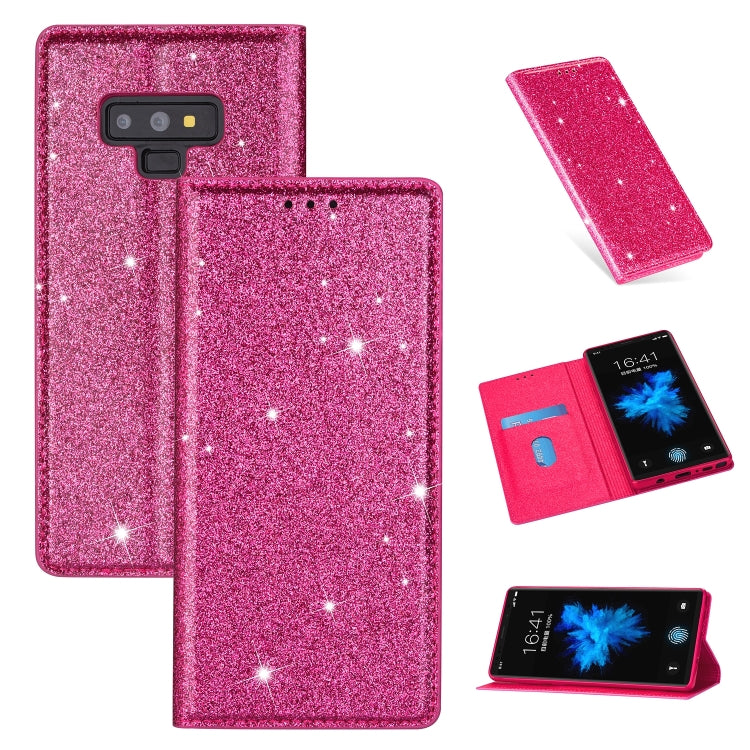 Ultrathin Glitter Magnetic Horizontal Flip Leather Case with Holder & Card Slots, For Samsung Galaxy A70, For Samsung Galaxy A7 (2018) / A750, For Samsung Galaxy J4 (2018), For Samsung Galaxy J4+, For Samsung Galaxy J6 (2018), For Samsung Galaxy J6+���...