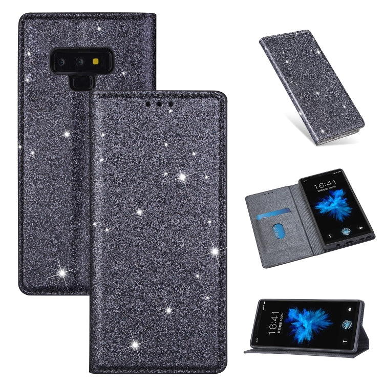 Ultrathin Glitter Magnetic Horizontal Flip Leather Case with Holder & Card Slots, For Samsung Galaxy A70, For Samsung Galaxy A7 (2018) / A750, For Samsung Galaxy J4 (2018), For Samsung Galaxy J4+, For Samsung Galaxy J6 (2018), For Samsung Galaxy J6+���...