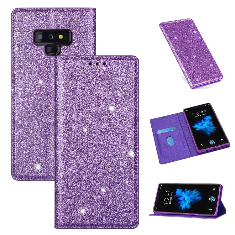 Ultrathin Glitter Magnetic Horizontal Flip Leather Case with Holder & Card Slots, For Samsung Galaxy A70, For Samsung Galaxy A7 (2018) / A750, For Samsung Galaxy J4 (2018), For Samsung Galaxy J4+, For Samsung Galaxy J6 (2018), For Samsung Galaxy J6+���...
